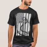 Anchor Captain Sailing America Flag Maritime USA H T-Shirt