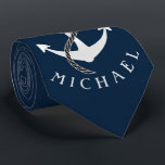 Anchor Captain Tie Custom Color Personalized<br><div class="desc">Captain Necktie (Customize Any Name) Sailing Nautical Anchor Sailor Sailing Boat Boating Gifts Sailing Gifts Mens Tie
Personalize it with recipient's name or customize it with your own text,  and you can also change the color of the tie (background color),  the font,  size & color of the text.</div>