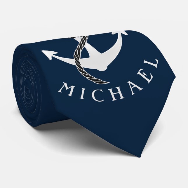 Anchor Captain Tie Custom Color Personalized (Rolled)