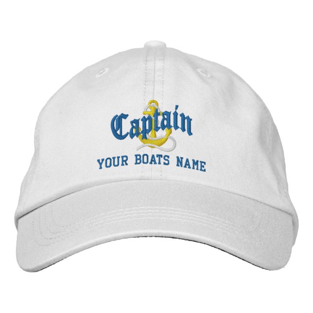 Anchor Captains motive sailing embroidered basebal Baseball Cap (Front)