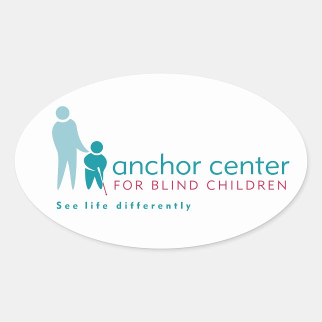 Anchor Center Logo Design Oval Sticker (Front)