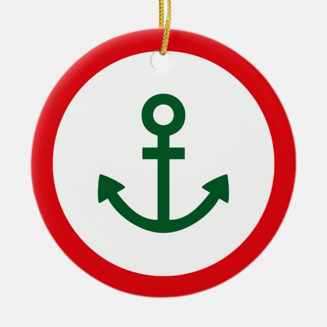 Anchor Ceramic Ornament (Front)