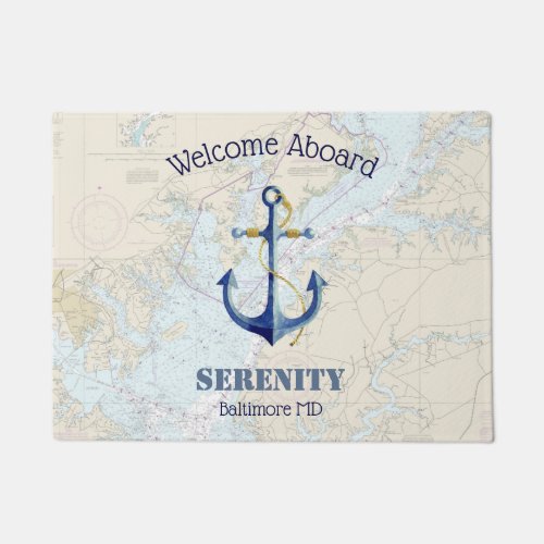 Anchor Chesapeake Bay Boat Name Welcome Aboard Doormat