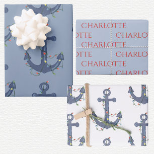 Anchor Christmas Wrapping Paper Sheets