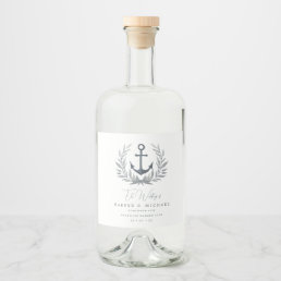 Anchor coastal personalized wedding liquor bottle label