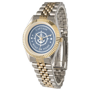 Anchor Compass Stars Captain Boat or Name Navy Watch