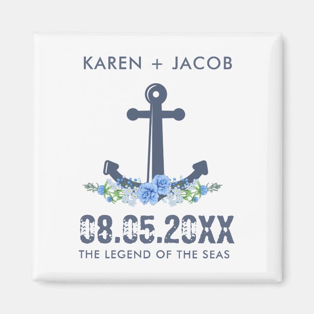 Anchor Cruise Save the Date | Favor Magnets (Front)