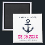 Anchor Cruise Ship Wedding Favor Magnets<br><div class="desc">Customizable wedding on a cruise ship nautical anchor wedding favor magnets. Customize with your names, wedding date and ship name. A great gift to send you wedding guests home with to remind them of your wedding cruise. To further customize, change font style, size or ink color - use the customize...</div>