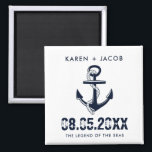 Anchor Cruise Ship Wedding Favor Magnets<br><div class="desc">Customizable wedding on a cruise ship nautical anchor wedding favor magnets. Customize with your names,  wedding date and ship name. A great gift to send you wedding guests home with to remind them of your wedding cruise.</div>