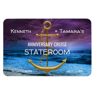 Anchor Cruise Stateroom Door Marker Anniversary Magnet