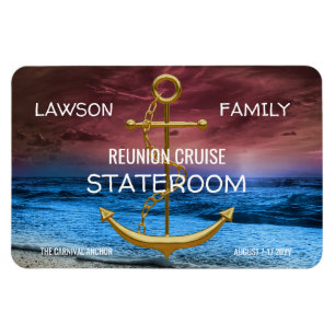 Anchor Cruise Stateroom Door Marker Family Reunion Magnet