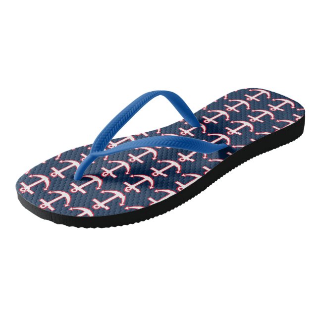 Anchor Cruise Summer Flip Flops Sandals Gift (Angled)
