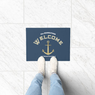 Anchor Custom Name and Text Nautical Doormat