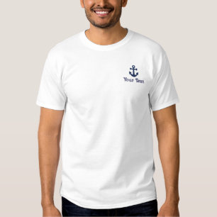 Anchor Custom Name Embroidered Embroidered T-Shirt