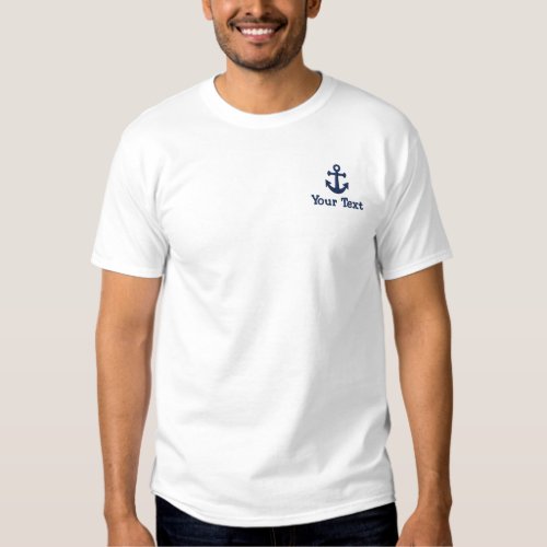 Anchor Custom Name Embroidered Embroidered T_Shirt