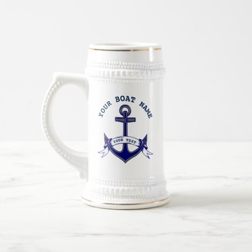 Anchor Custom Nautical Navy Beer Stein