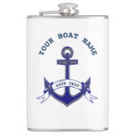 Anchor Custom Nautical Navy Flask at Zazzle