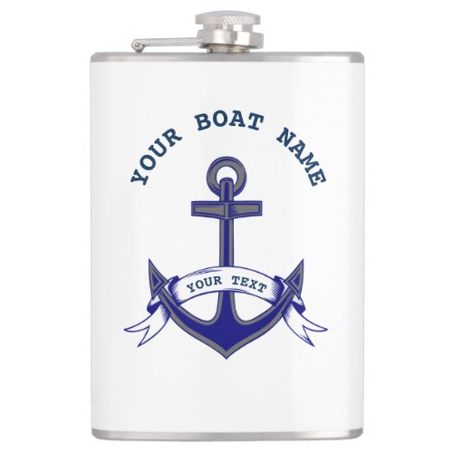 Anchor Custom Nautical Navy Flask