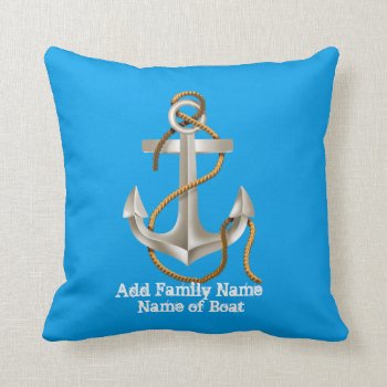 Anchor Custom Pillow For Boat Gift by PersonalCustom at Zazzle