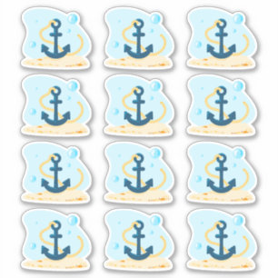 Anchor. Cute underwater world. Ocean life Sticker