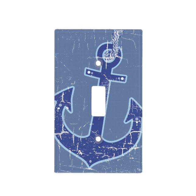 anchor decor navy nautical light switch cover (Front)