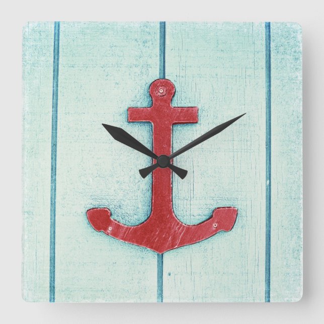 Anchor Décor Square Wall Clock (Front)