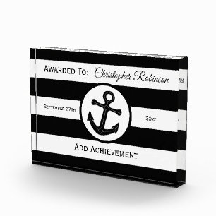 Anchor Design Black Striped Acrylic Award