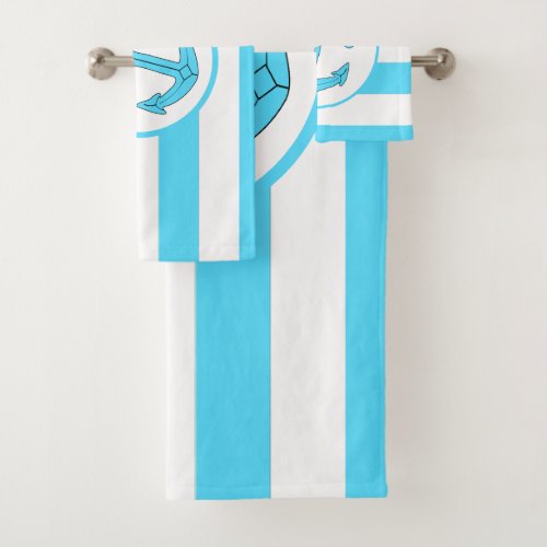 Anchor Design Blue Striped Bath Towel Set