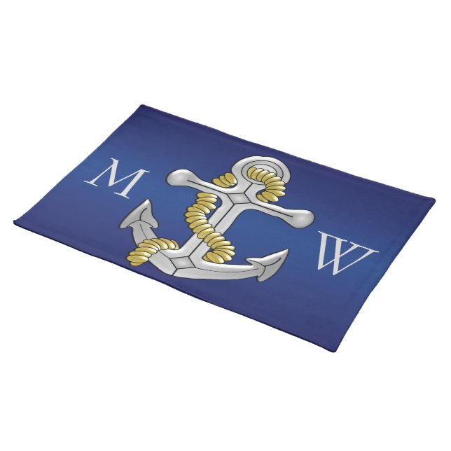 Anchor Design Monogrammed Placemat (On Table)