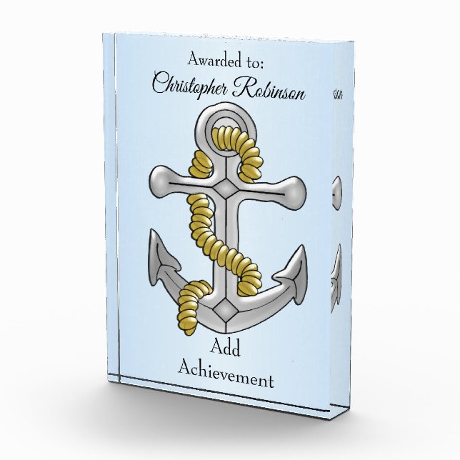 Anchor Design Personalised Acrylic Award (Right)