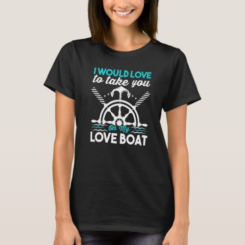Anchor Design With Saying For Captain Pontoon Moto T_Shirt