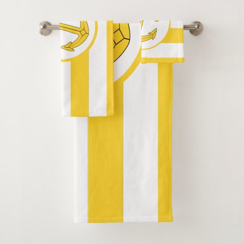 Anchor Design Yellow Striped Bath Towel Set