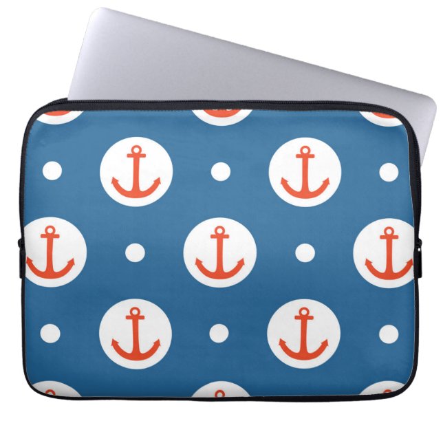 Anchor Dots Laptop Sleeve (Front)