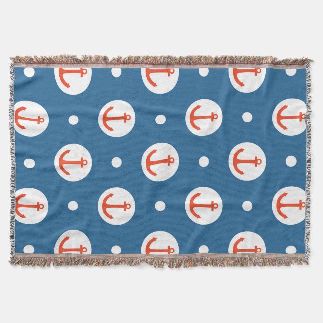 Anchor Dots Throw Blanket (Front)