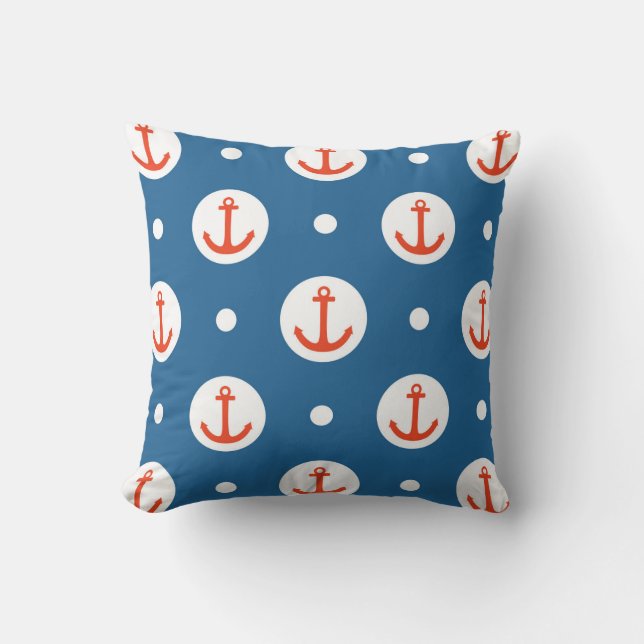 Anchor Dots Throw Pillow (Front)