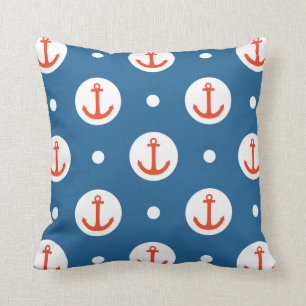 Anchor Dots Throw Pillow