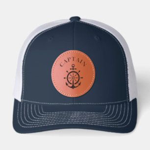 Anchor Emblem Leather Patch Hat
