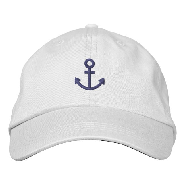 Anchor Embroidered Baseball Hat (Front)