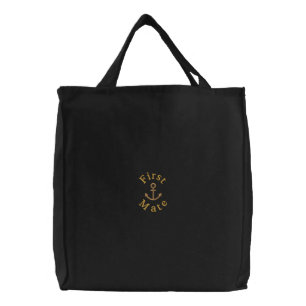 Anchor Embroidered Tote Bag