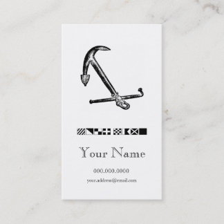 Anchor & Flags Nautical Business Cards