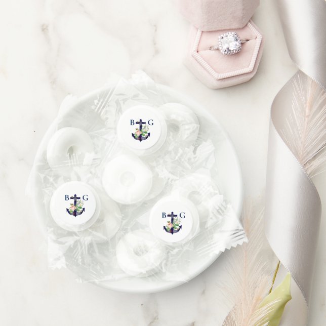 Anchor Floral Nautical Summer Wedding Life Saver® Mints (Wedding)
