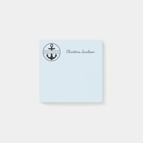 Anchor _ From the Desk of custom name Post_it Notes