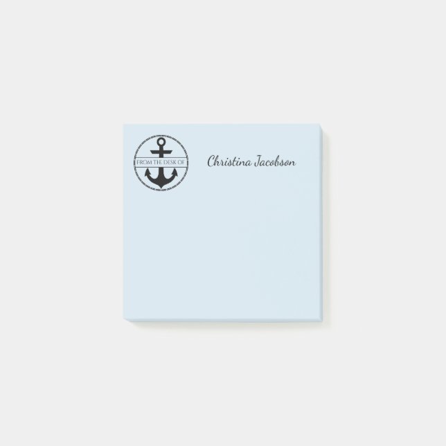 Anchor - From the Desk of custom name Post-it Notes (Front)