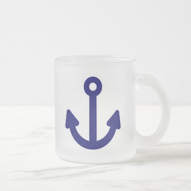 Anchor Frosted Glass Coffee Mug (Right)