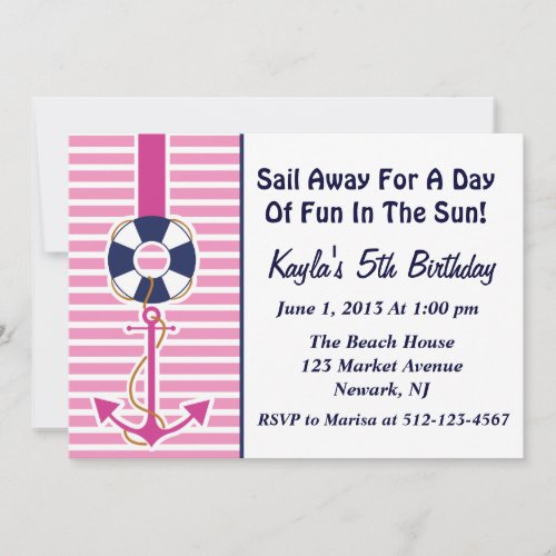 Anchor Girl Invitation