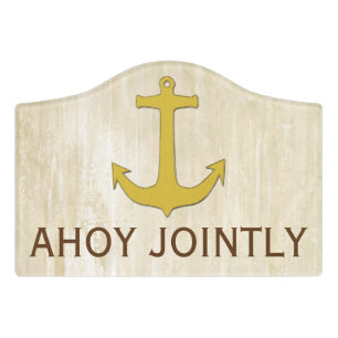Anchor gold + your background & ideas door sign