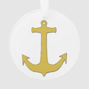 Anchor gold + your background & ideas ornament