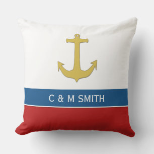 Anchor gold + your background & ideas outdoor pillow