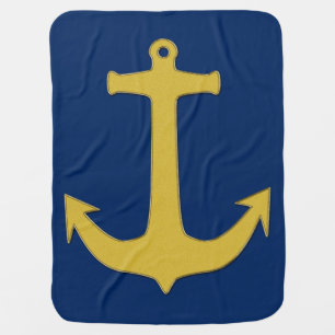 Anchor gold + your background & ideas receiving blanket