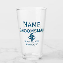 Anchor Groomsman Pint Glass Gift